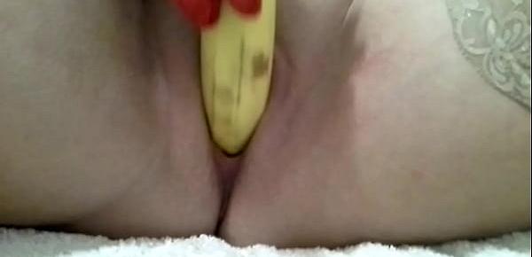  Milf Nadia orgasm with big banana MULTIORGASMIC